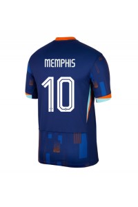 Nederland Memphis Depay #10 Voetbaltruitje Uit tenue EK 2024 Korte Mouw